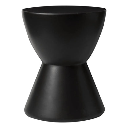 LeisureMod Loft Collection Fiberglass Outdoor Side Table in Moss Grey - Elax Furniture