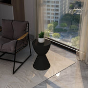 LeisureMod Loft Collection Fiberglass Outdoor Side Table in Moss Grey - Elax Furniture