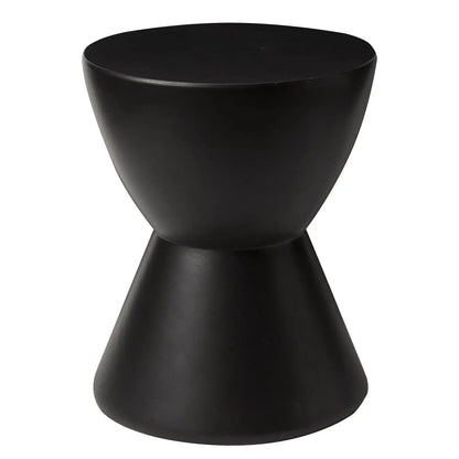 LeisureMod Loft Collection Fiberglass Outdoor Side Table in Moss Grey - Elax Furniture