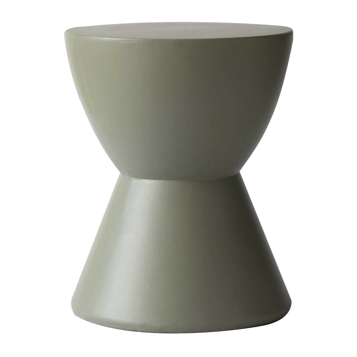 LeisureMod Loft Collection Fiberglass Outdoor Side Table in Moss Grey - Elax Furniture