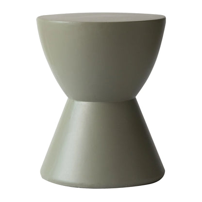 LeisureMod Loft Collection Fiberglass Outdoor Side Table in Moss Grey - Elax Furniture