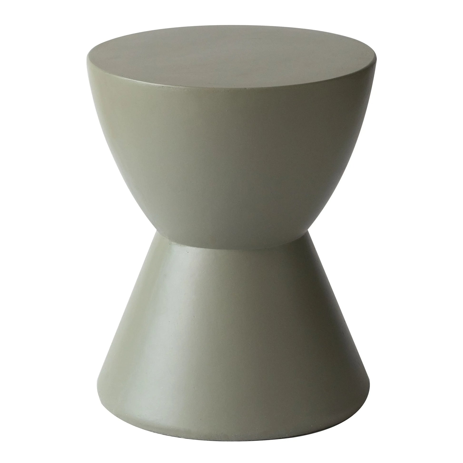 LeisureMod Loft Collection Fiberglass Outdoor Side Table in Moss Grey - Elax Furniture