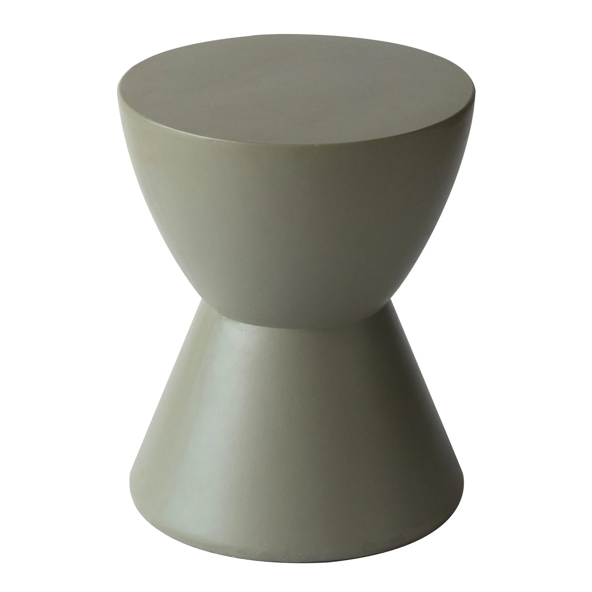 LeisureMod Loft Collection Fiberglass Outdoor Side Table in Moss Grey - Elax Furniture