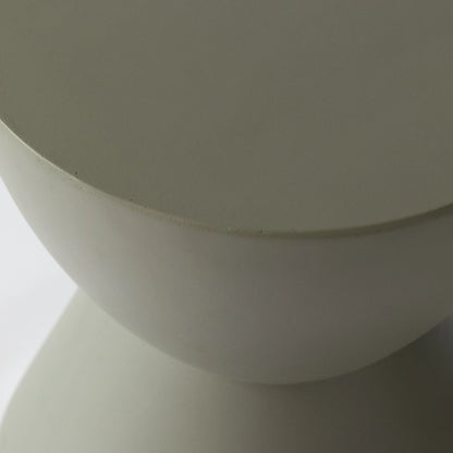 LeisureMod Loft Collection Fiberglass Outdoor Side Table in Moss Grey - Elax Furniture