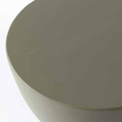 LeisureMod Loft Collection Fiberglass Outdoor Side Table in Moss Grey - Elax Furniture