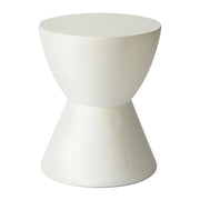 LeisureMod Loft Collection Fiberglass Outdoor Side Table in Moss Grey - Elax Furniture