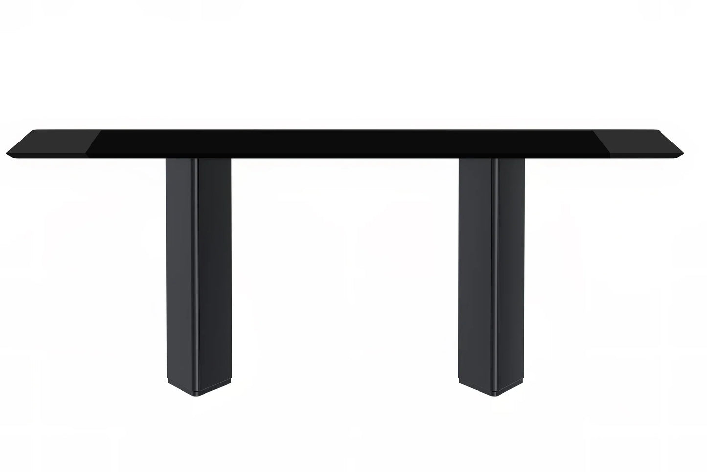Lior Dining Table with Rectangular Glass/Sintered Stone Tabletop and Black Steel Legs - Elax Furniture