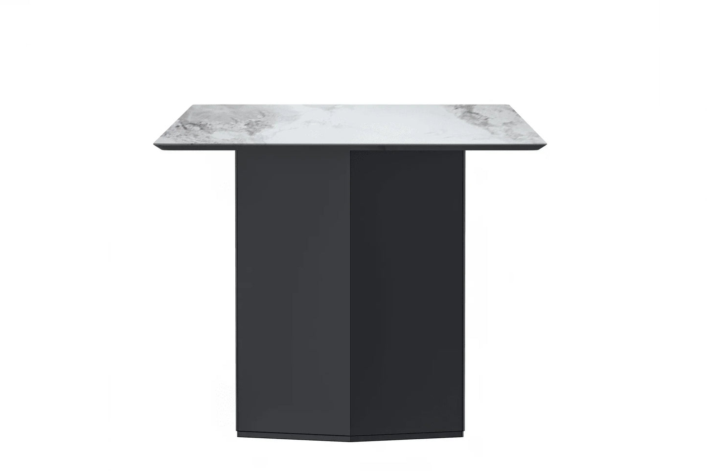 Lior Dining Table with Rectangular Glass/Sintered Stone Tabletop and Black Steel Legs - Elax Furniture