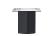 Lior Dining Table with Rectangular Glass/Sintered Stone Tabletop and Black Steel Legs - Elax Furniture