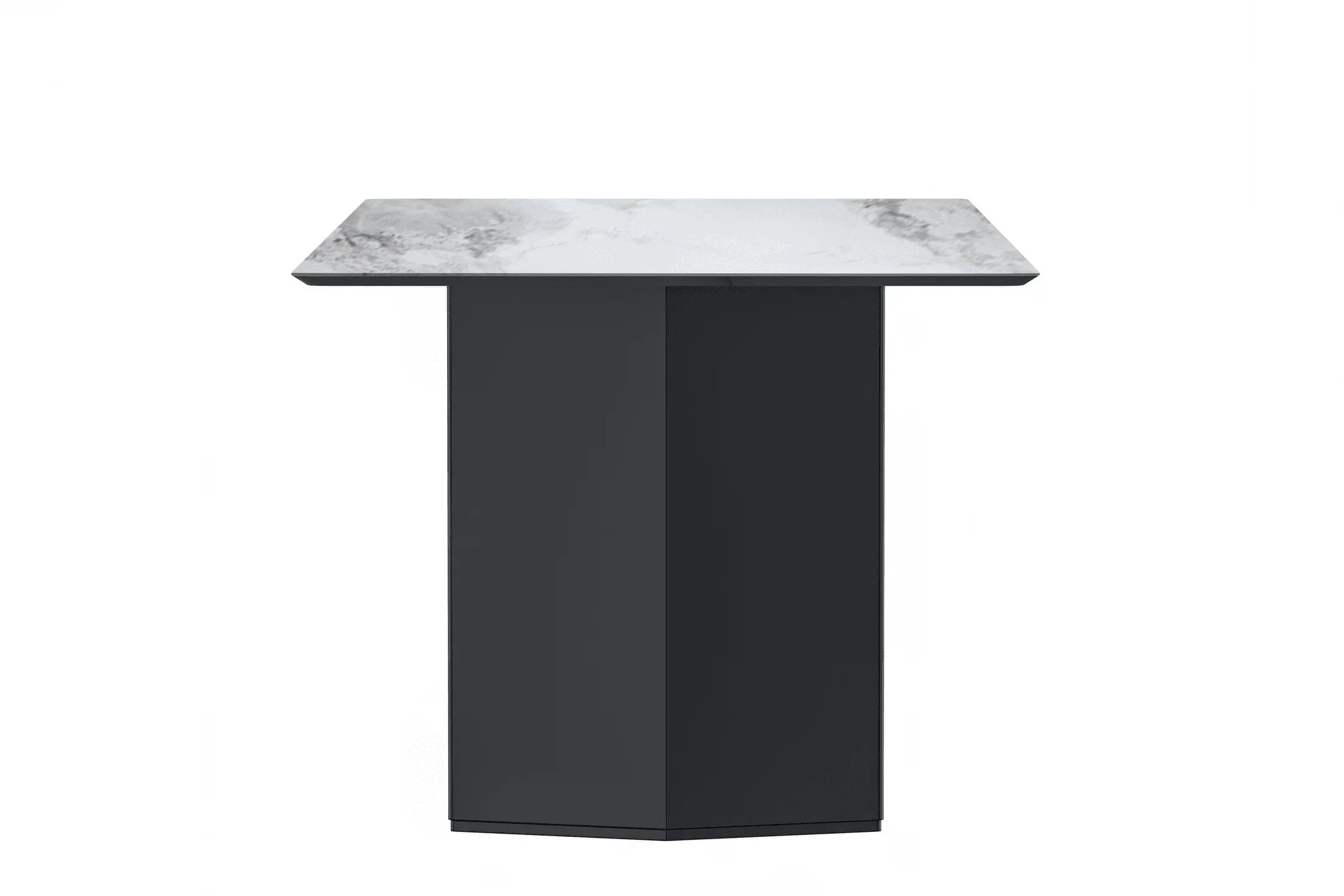 Lior Dining Table with Rectangular Glass/Sintered Stone Tabletop and Black Steel Legs - Elax Furniture