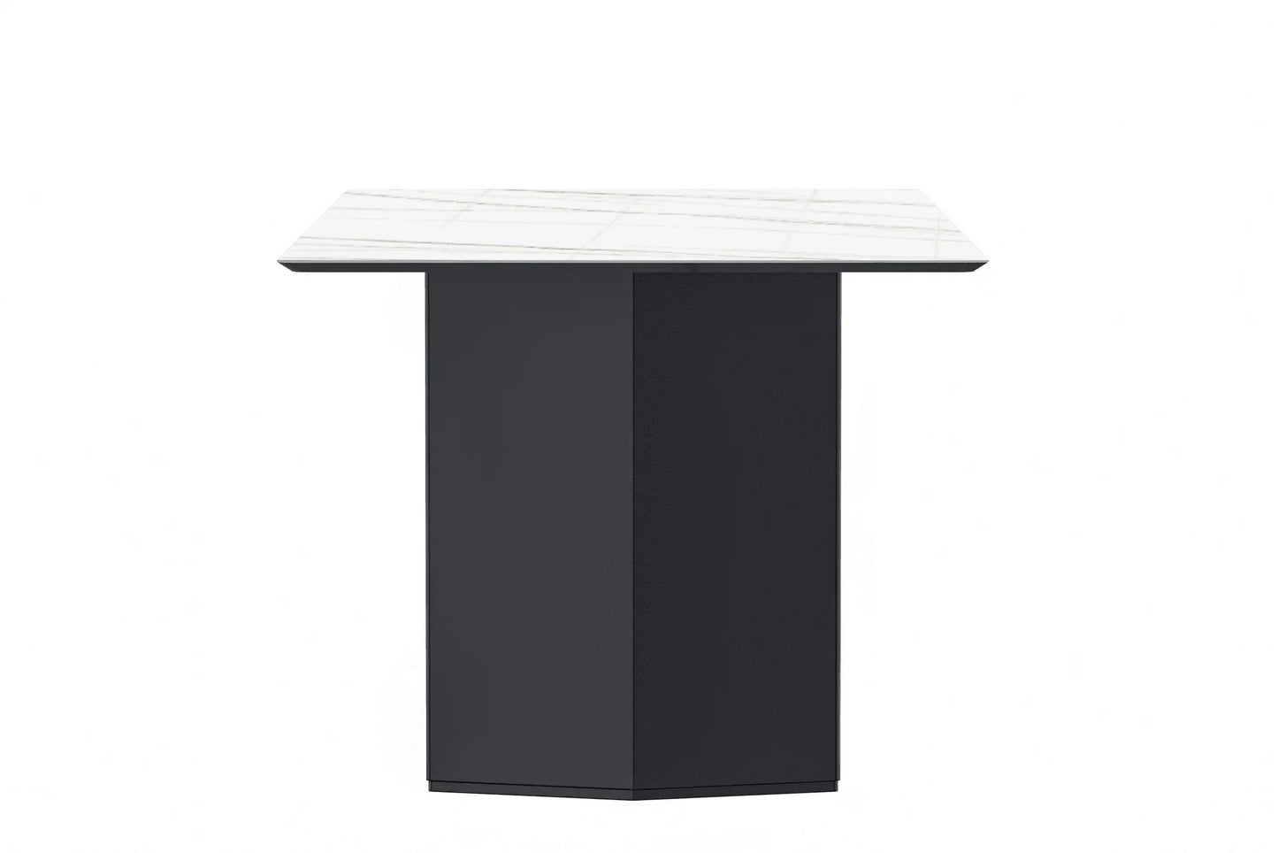 Lior Dining Table with Rectangular Glass/Sintered Stone Tabletop and Black Steel Legs - Elax Furniture