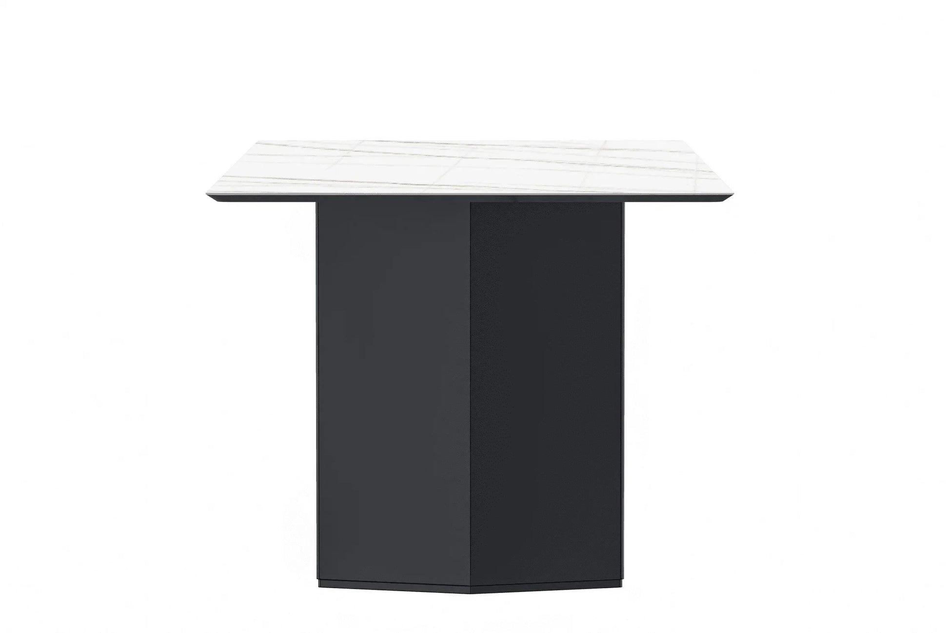 Lior Dining Table with Rectangular Glass/Sintered Stone Tabletop and Black Steel Legs - Elax Furniture