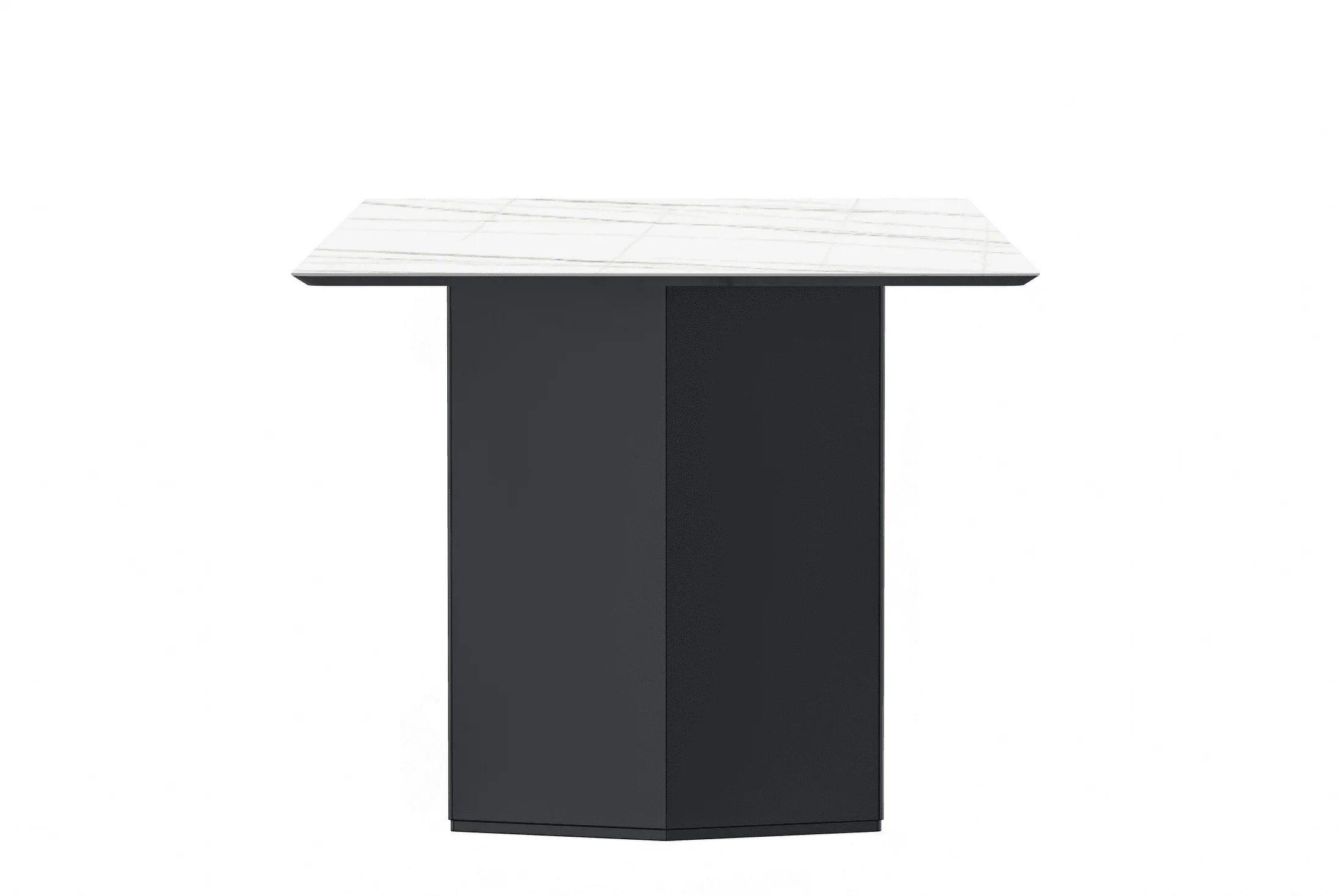 Lior Dining Table with Rectangular Glass/Sintered Stone Tabletop and Black Steel Legs - Elax Furniture