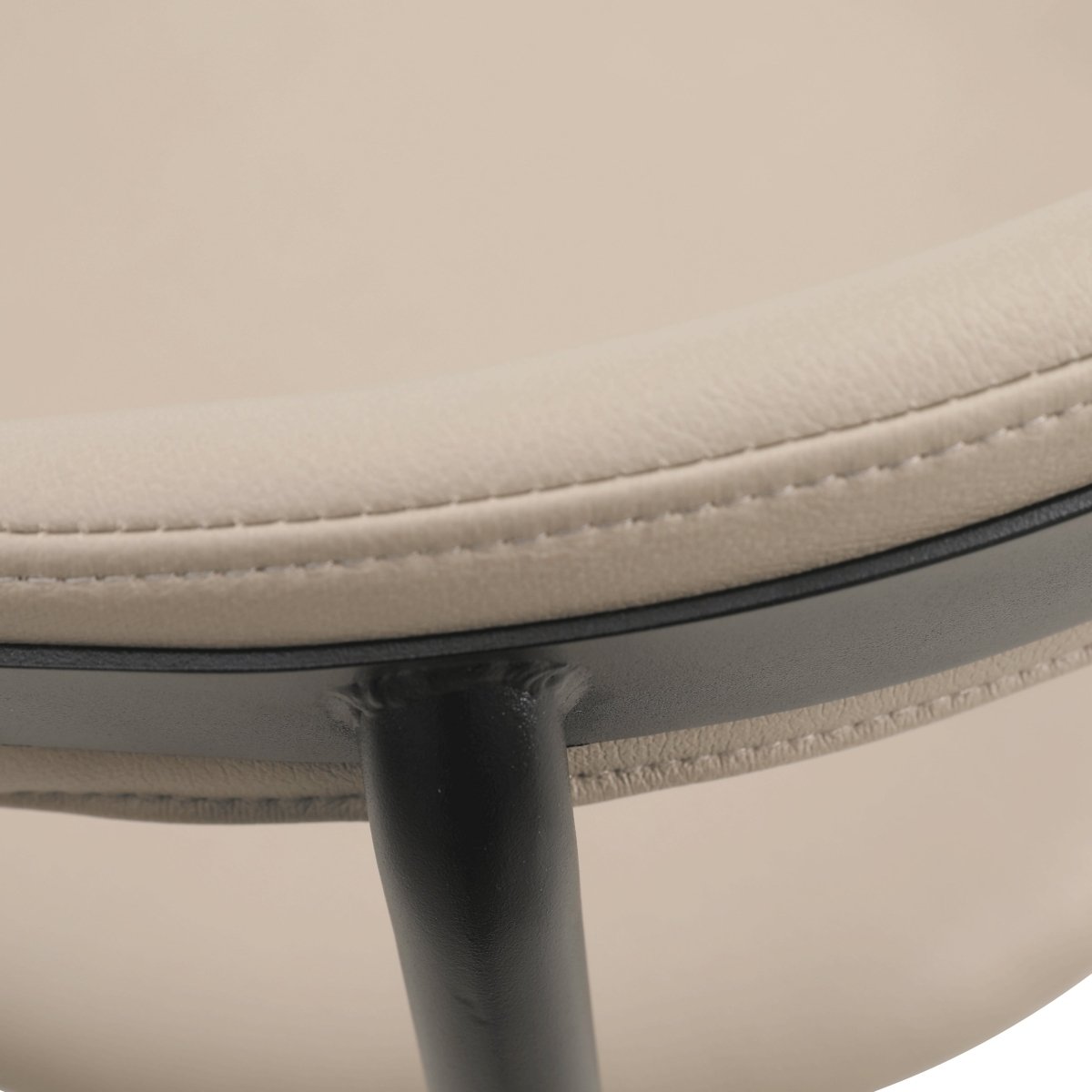 Lume Modern Dining Chair Upholstered in Polyester with Metal Legs Dark Toupe Dining Chair Leisuremod