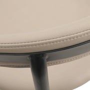 Lume Modern Dining Chair Upholstered in Polyester with Metal Legs Dark Toupe Dining Chair Leisuremod