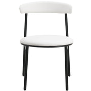 Lume Modern Dining Chair Upholstered in Polyester with Metal Legs White Dining Chair Leisuremod