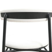 Lume Modern Dining Chair Upholstered in Polyester with Metal Legs White Dining Chair Leisuremod