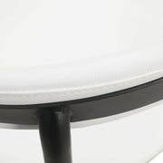 Lume Modern Dining Chair Upholstered in Polyester with Metal Legs White Dining Chair Leisuremod
