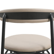 Lume Modern Dining Chair Upholstered in Polyester with Metal Legs Dark Toupe Dining Chair Leisuremod