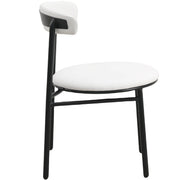 Lume Modern Dining Chair Upholstered in Polyester with Metal Legs White Dining Chair Leisuremod