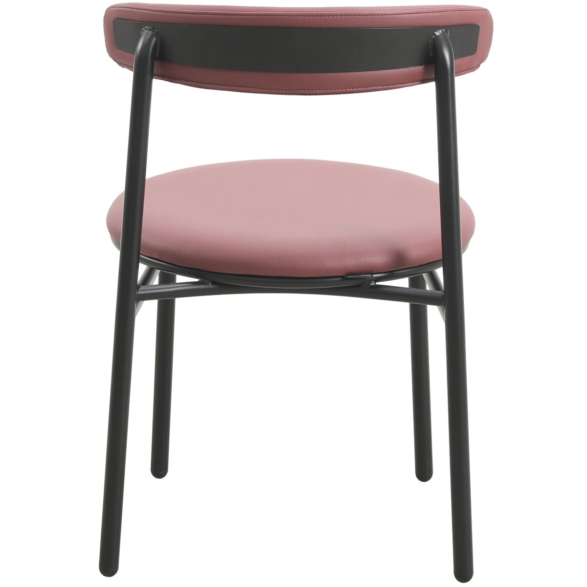 Lume Modern Dining Chair Upholstered in Polyester with Metal Legs Burgundy Dining Chair Leisuremod