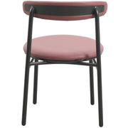 Lume Modern Dining Chair Upholstered in Polyester with Metal Legs Burgundy Dining Chair Leisuremod