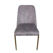 Lumen Modern Upholstered Dining Chair with Gold Steel Legs, Ergonomic Accent Chair Light Grey Velvet Dining Chair LeisureMod