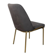 Lumen Modern Upholstered Dining Chair with Gold Steel Legs, Ergonomic Accent Chair Seaweed Green Velvet Dining Chair LeisureMod