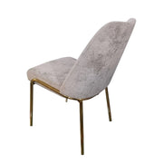 Lumen Modern Upholstered Dining Chair with Gold Steel Legs, Ergonomic Accent Chair Grey Boucle Dining Chair LeisureMod