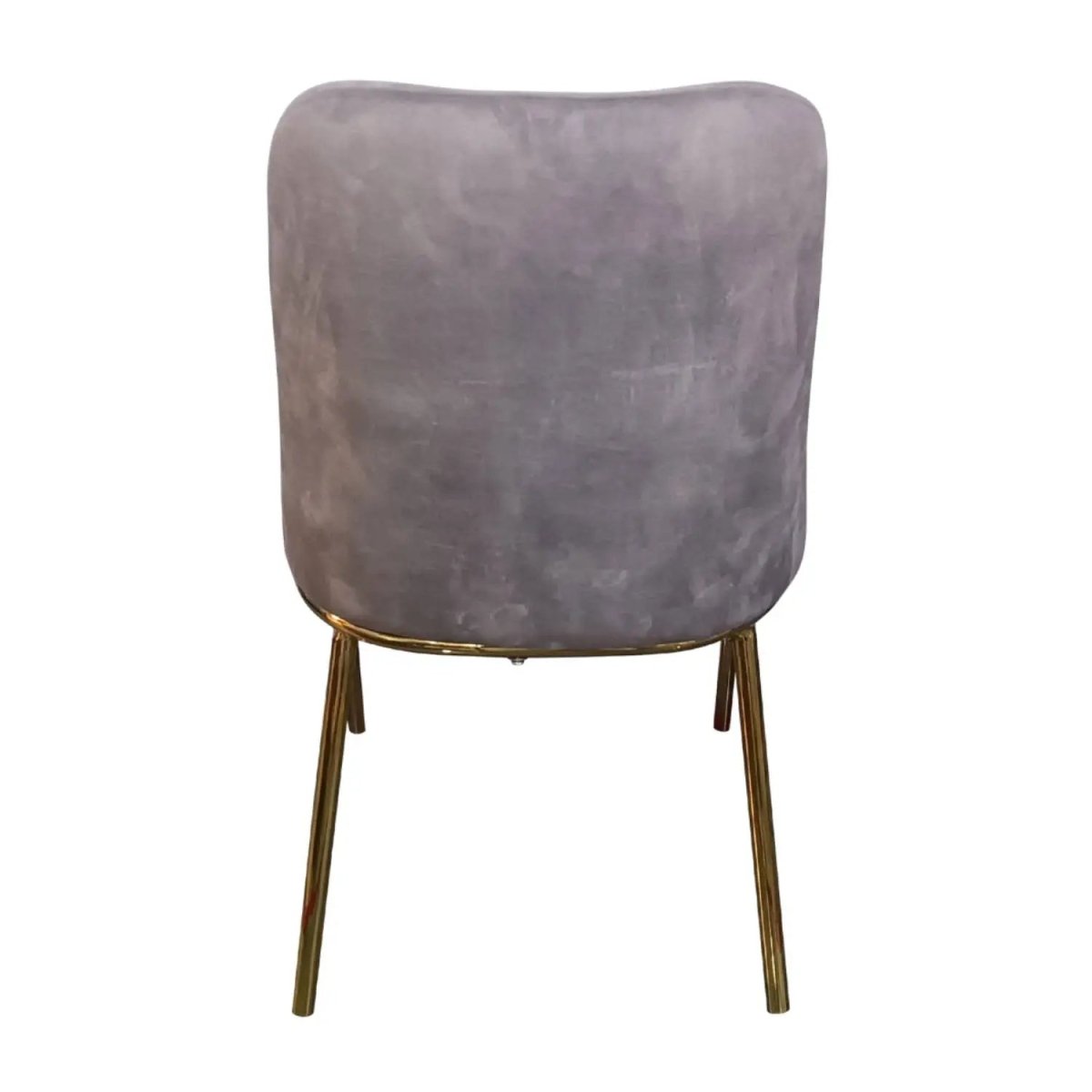 Lumen Modern Upholstered Dining Chair with Gold Steel Legs, Ergonomic Accent Chair Light Grey Velvet Dining Chair LeisureMod