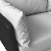 Luxify 3-Seater Leather Sofa with Stainless Steel Legs and Removable Cushions Black Grey Sofa Leisuremod
