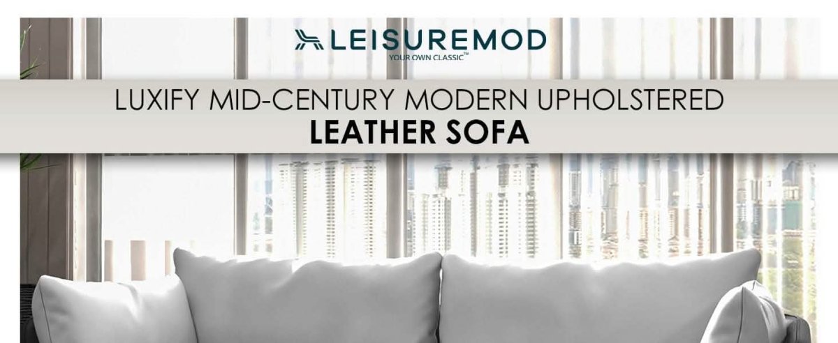 Luxify 3-Seater Leather Sofa with Stainless Steel Legs and Removable Cushions Green Sofa Leisuremod