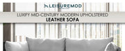 Luxify 3-Seater Leather Sofa with Stainless Steel Legs and Removable Cushions Green Sofa Leisuremod