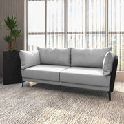 Luxify 3-Seater Leather Sofa with Stainless Steel Legs and Removable Cushions Black Grey Sofa Leisuremod