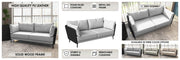 Luxify 3-Seater Leather Sofa with Stainless Steel Legs and Removable Cushions Green Sofa Leisuremod