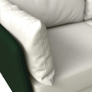 Luxify 3-Seater Leather Sofa with Stainless Steel Legs and Removable Cushions Green Sofa Leisuremod