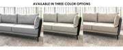Luxify 3-Seater Leather Sofa with Stainless Steel Legs and Removable Cushions Green Sofa Leisuremod