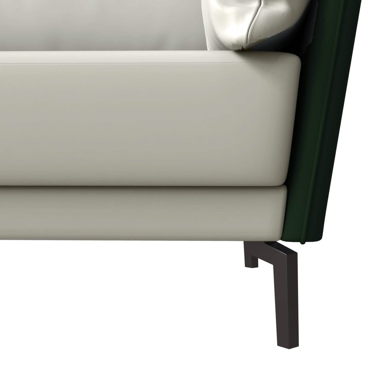 Luxify 3-Seater Leather Sofa with Stainless Steel Legs and Removable Cushions Green Sofa Leisuremod