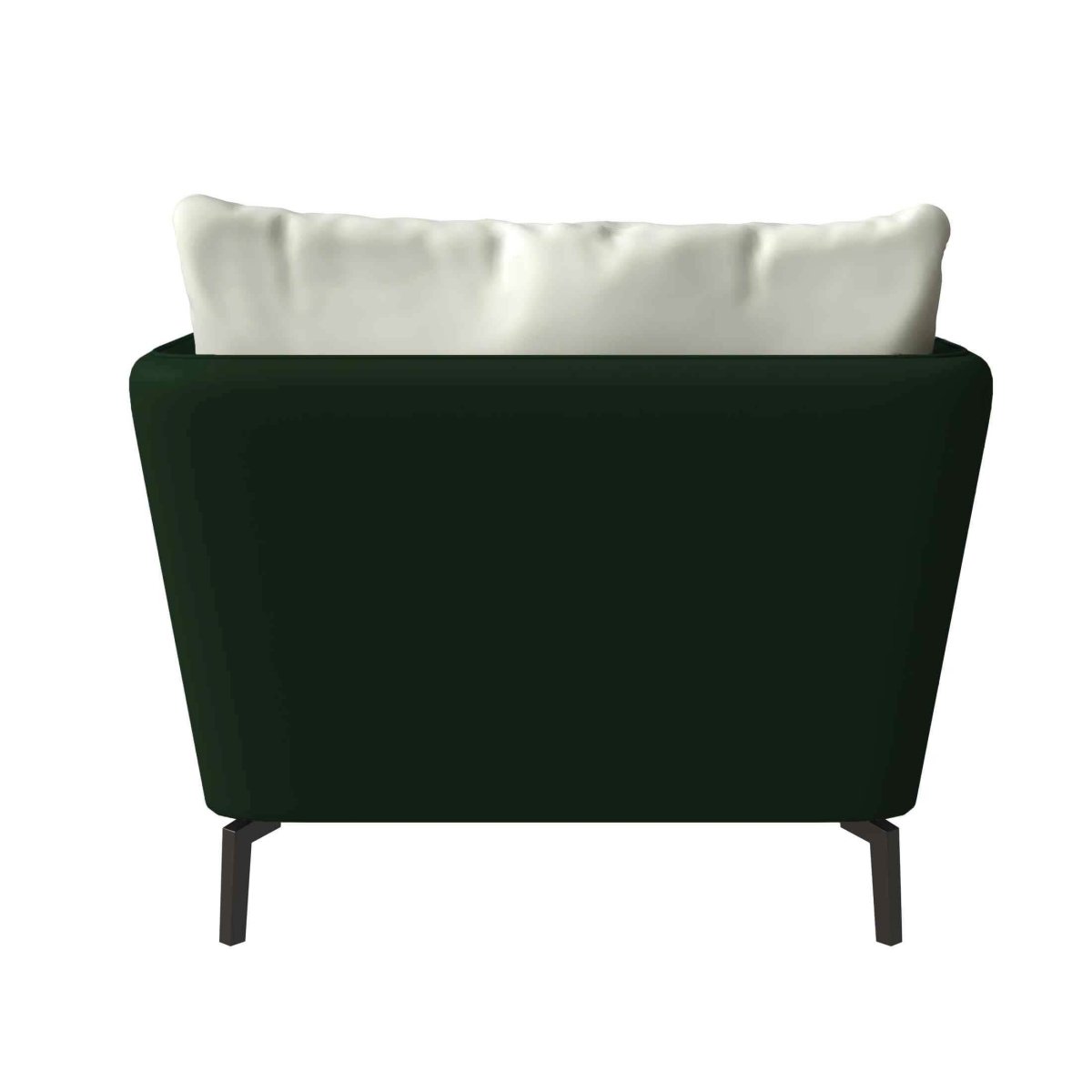 Luxify Single-Seater Leather Sofa Accent Armchair with Stainless Steel Legs and Removable Cushions Green Sofa Leisuremod