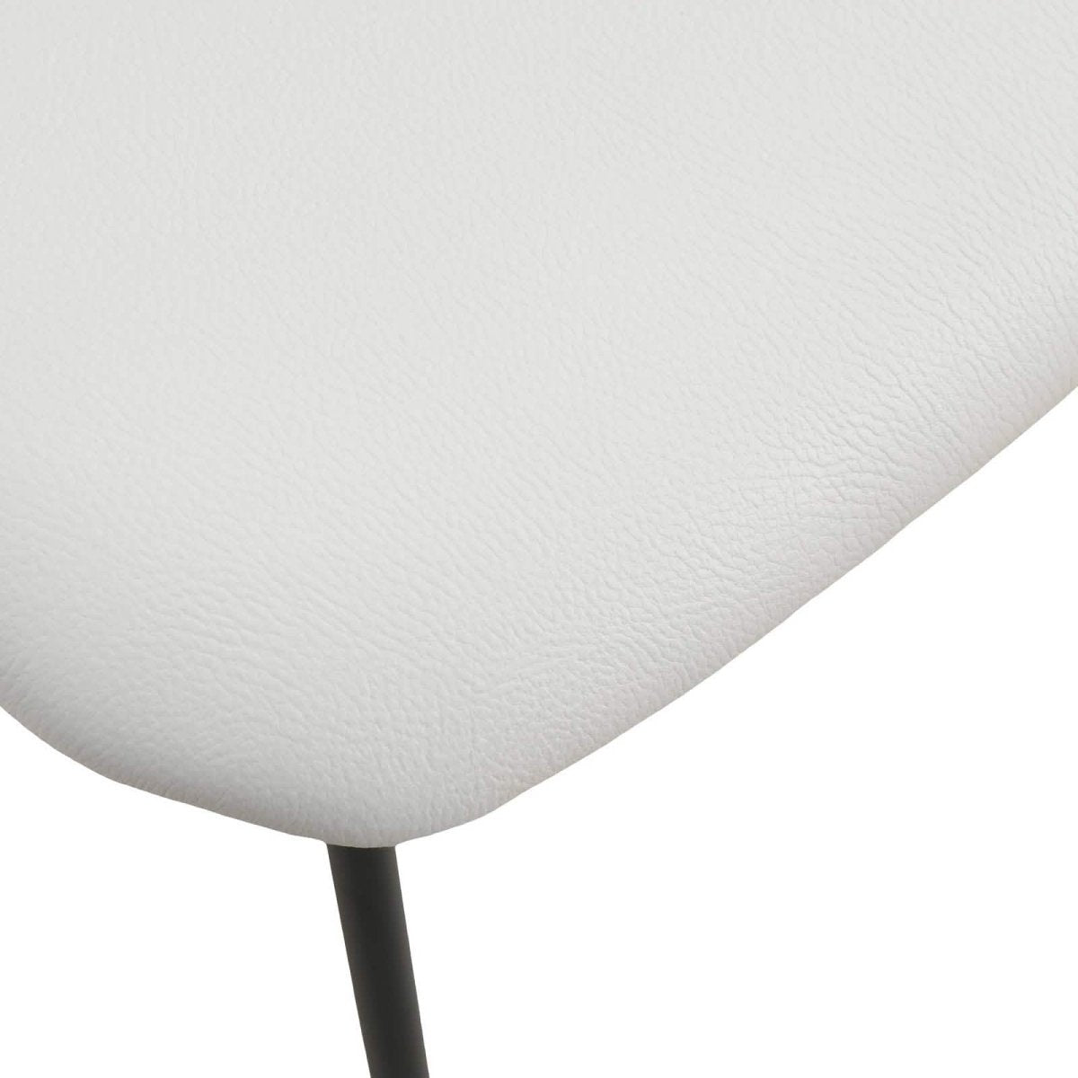 Lyra Leather Dining Chair with a Beech Wood Curved Back and Iron Legs Black White Dining Chair Leisuremod