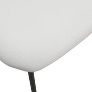 Lyra Leather Dining Chair with a Beech Wood Curved Back and Iron Legs Black White Dining Chair Leisuremod