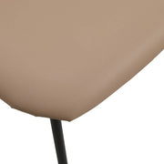 Lyra Leather Dining Chair with a Beech Wood Curved Back and Iron Legs Dark Wood Taupe Dining Chair Leisuremod