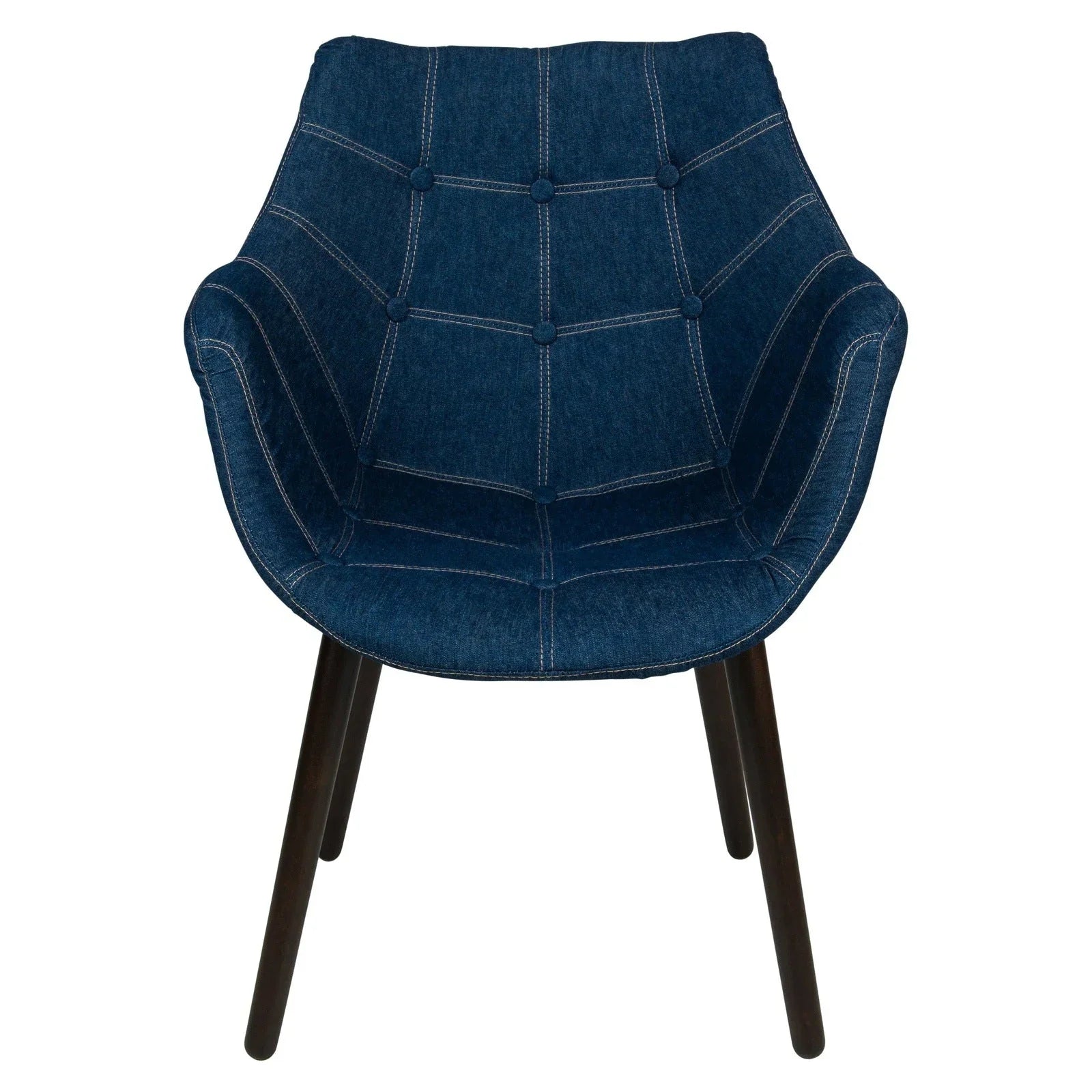 Milburn Tufted Denim Lounge Accent Chair, Set of 2 - Elax Furniture