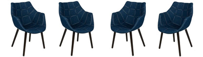 Milburn Tufted Denim Lounge Accent Chair, Set of 4 - Elax Furniture