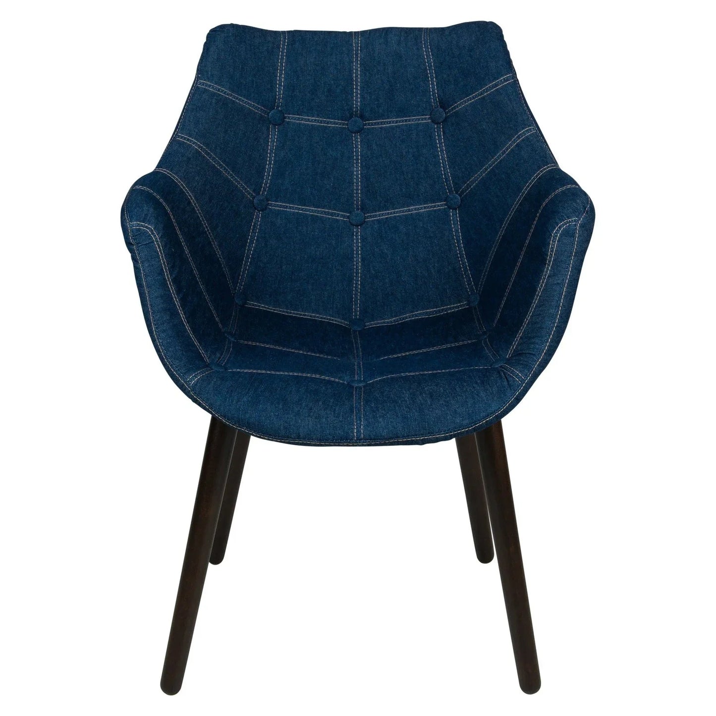 Milburn Tufted Denim Lounge Accent Chair, Set of 4 - Elax Furniture