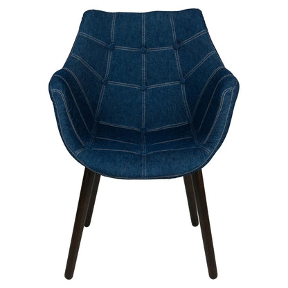 Milburn Tufted Denim Lounge Accent Chair, Set of 4 - Elax Furniture