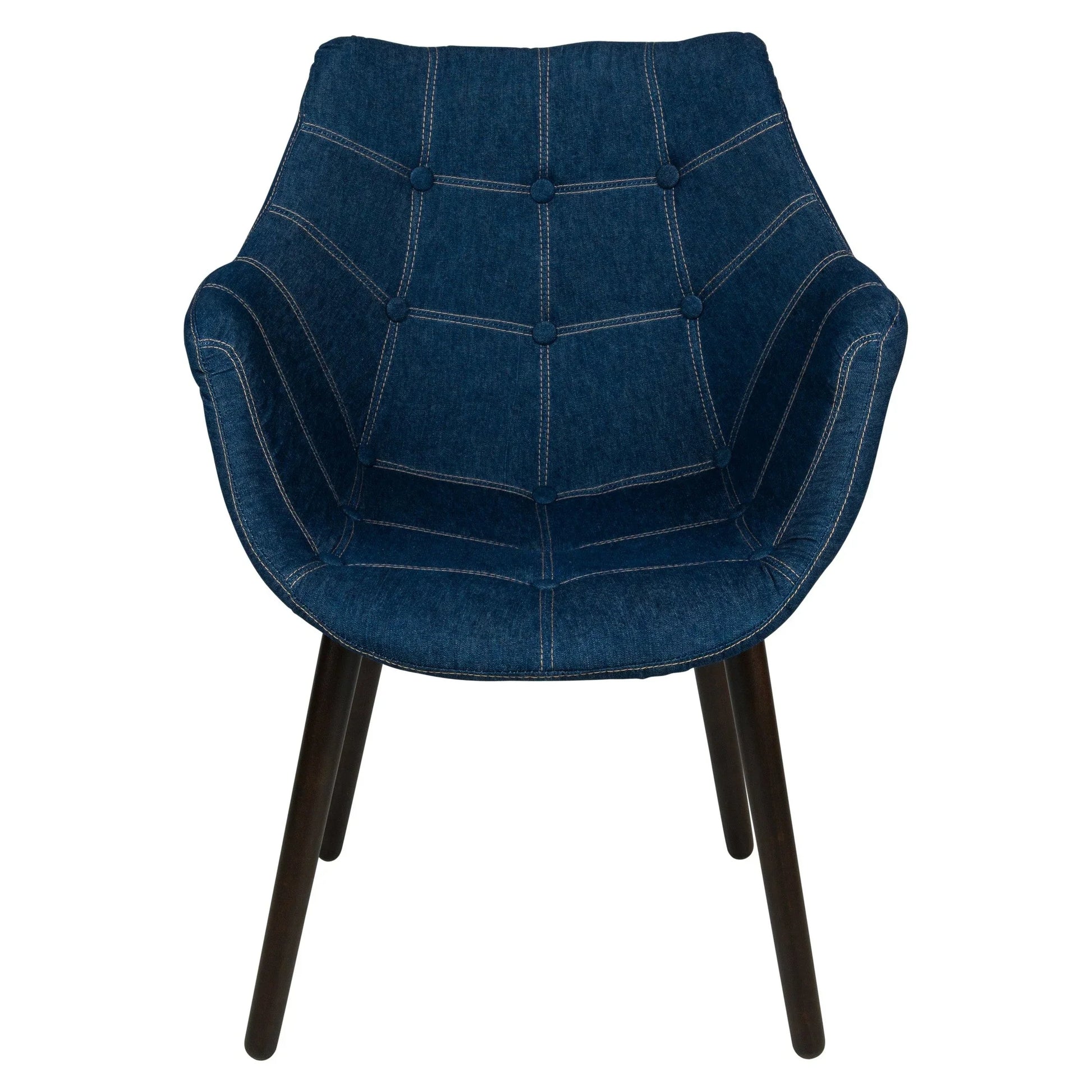 Milburn Tufted Denim Lounge Accent Chair, Set of 4 - Elax Furniture
