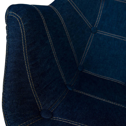 Milburn Tufted Denim Lounge Accent Chair, Set of 4 - Elax Furniture