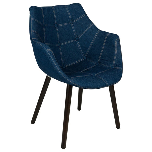 Milburn Modern Tufted Denim Lounge Accent Armchair - Elax Furniture