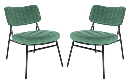 Marilane Velvet Accent Chair With Metal Frame Set of 2 - Elax Furniture